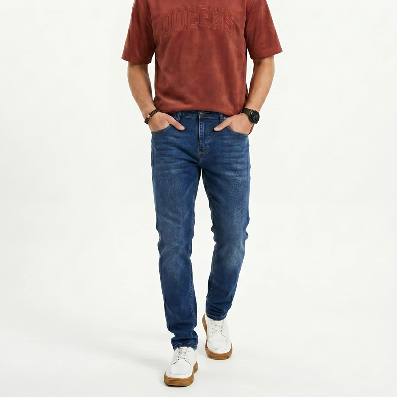 PANTALON JEANS SKINNY FORRO INTERNO HOMBRE - 1
