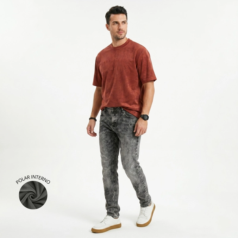 PANTALON JEANS SKINNY FORRO INTERNO HOMBRE - 2