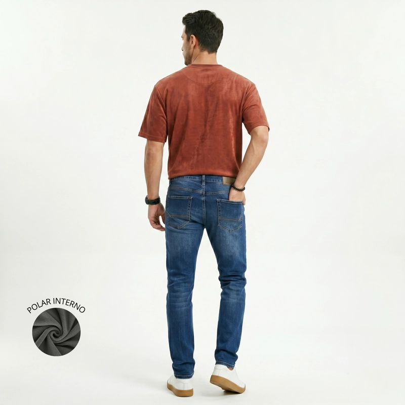 PANTALON JEANS SKINNY FORRO INTERNO HOMBRE - 3