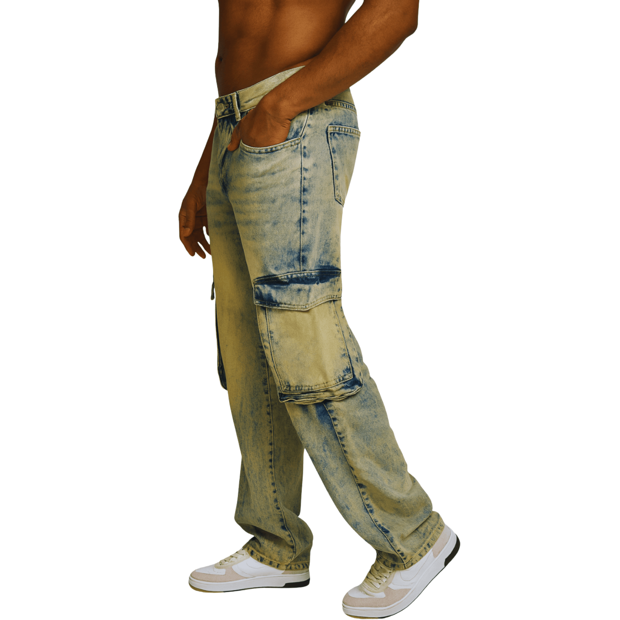 PANTALON CARGO ACID WASH HOMBRE SPAIN - 1