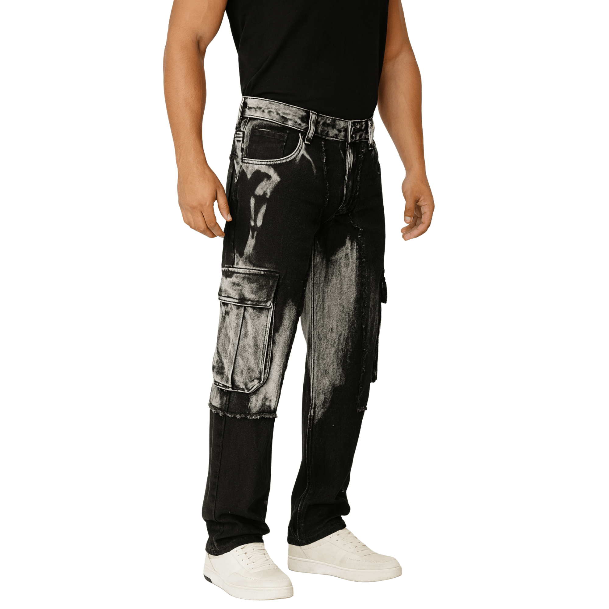 PANTALON CARGO ACID WASH HOMBRE SPAIN - 1