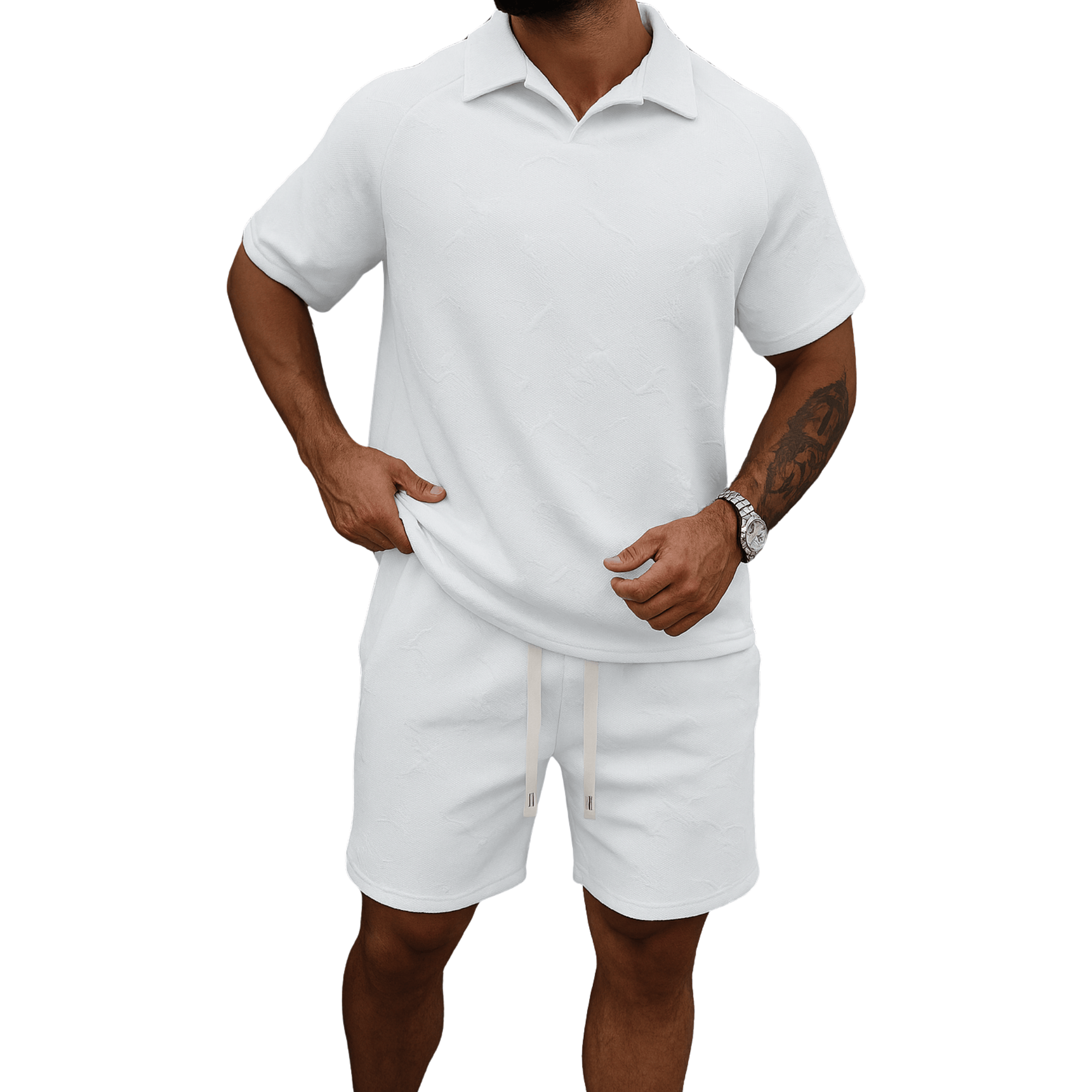 CONJUNTO POLO Y SHORT HOMBRE ESTILO URBANO VERANO MONACO - 1