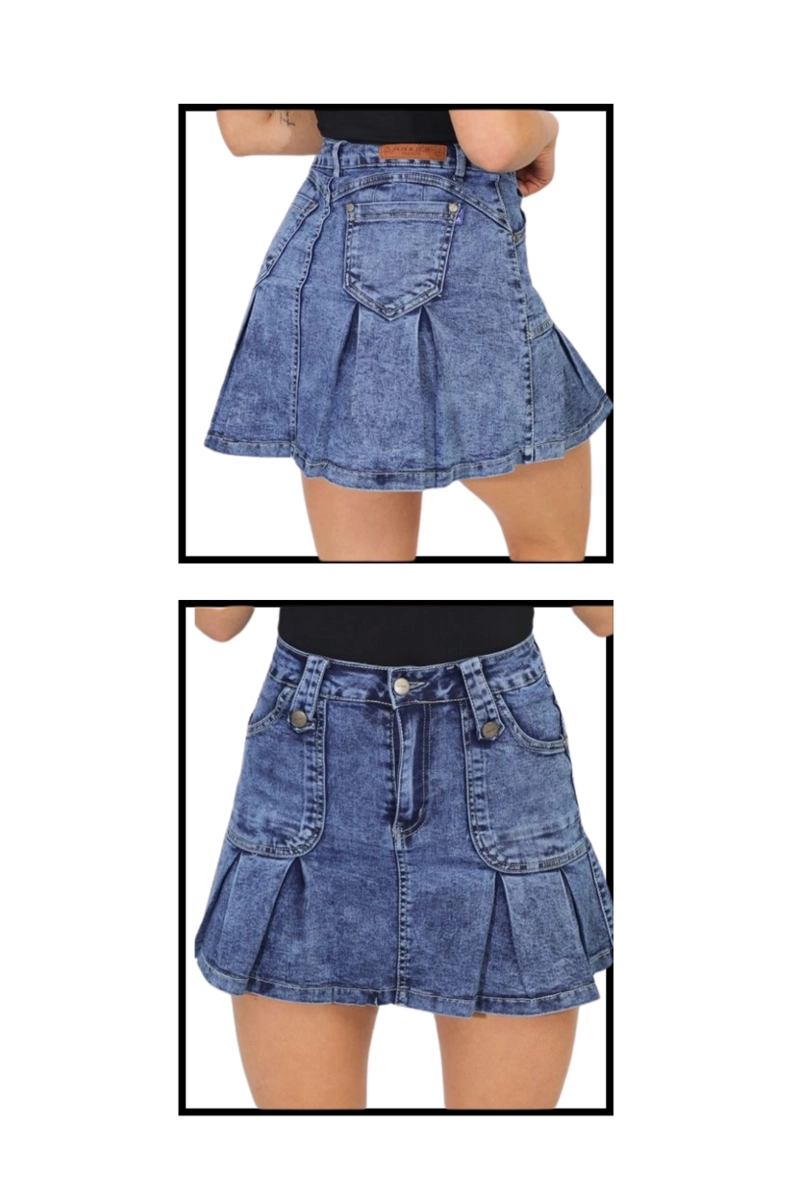 FALDA JEANS CON SHORT MUJER ROSE - 2