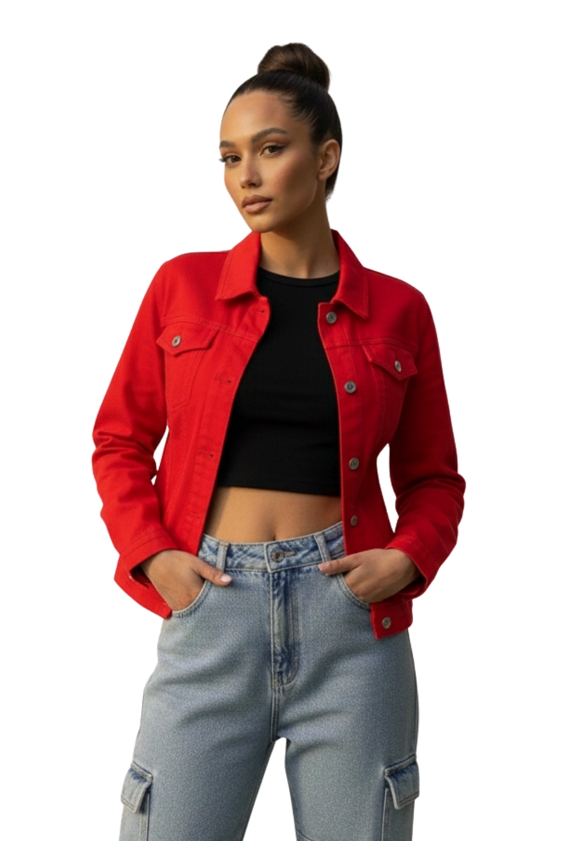 CHAQUETA MEZCLILLA DENIM MUJER - 1