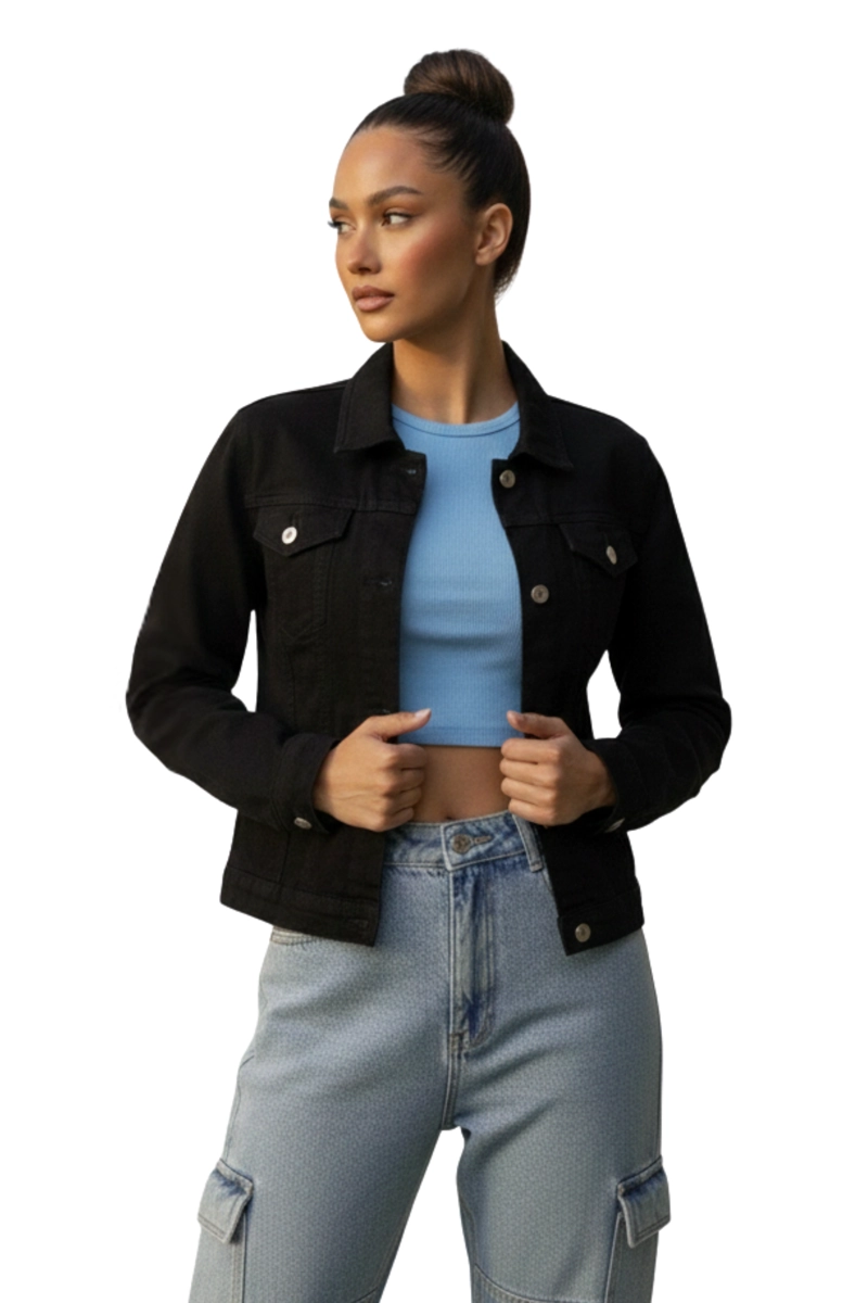 CHAQUETA MEZCLILLA DENIM MUJER - 1
