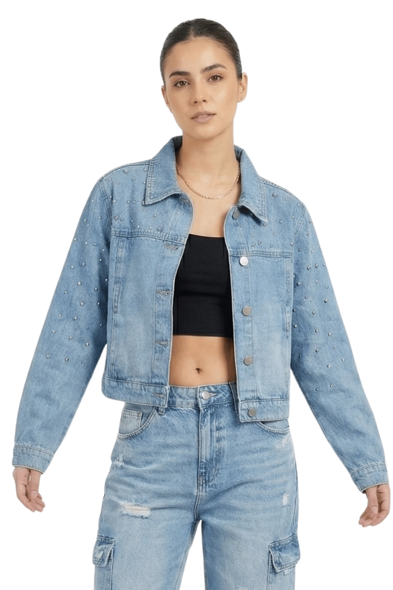 CHAQUETA DENIM BRILLANTE MUJER LAWRENSE - 1
