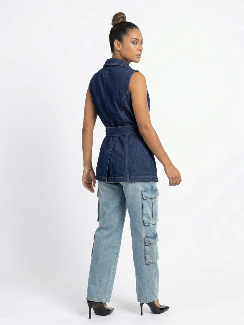 BLAZER CHALECO LARGO DENIM MUJER GINEBRA - 2