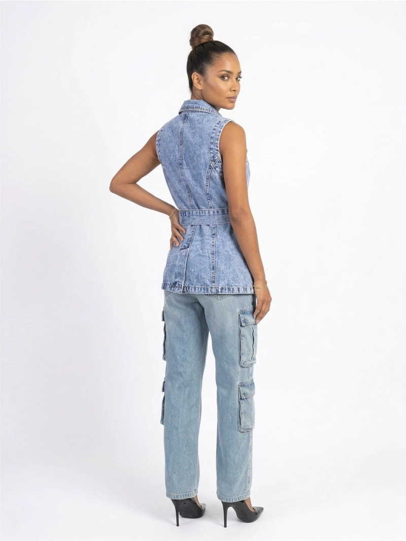 BLAZER CHALECO LARGO DENIM MUJER GINEBRA - 2