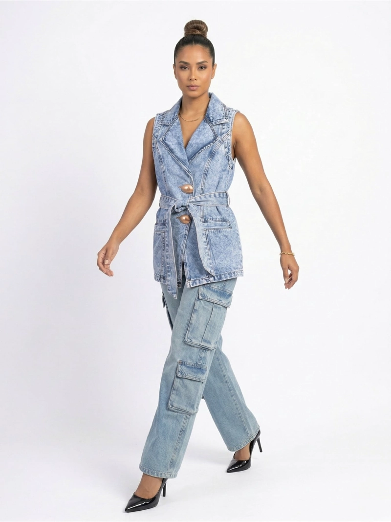 BLAZER CHALECO LARGO DENIM MUJER GINEBRA - 3