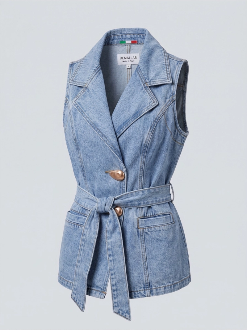 BLAZER CHALECO LARGO DENIM MUJER GINEBRA - 4