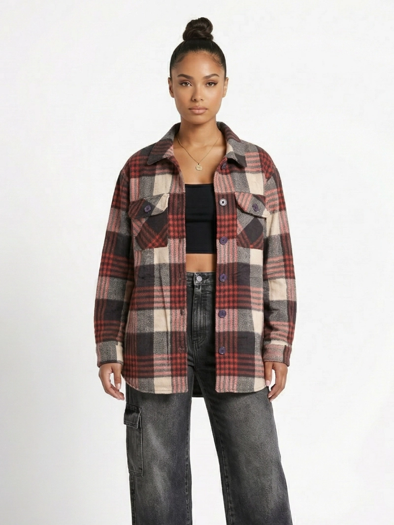 CAMISA LEÑADORA OVERSIZE MUJER REBECCA - 1