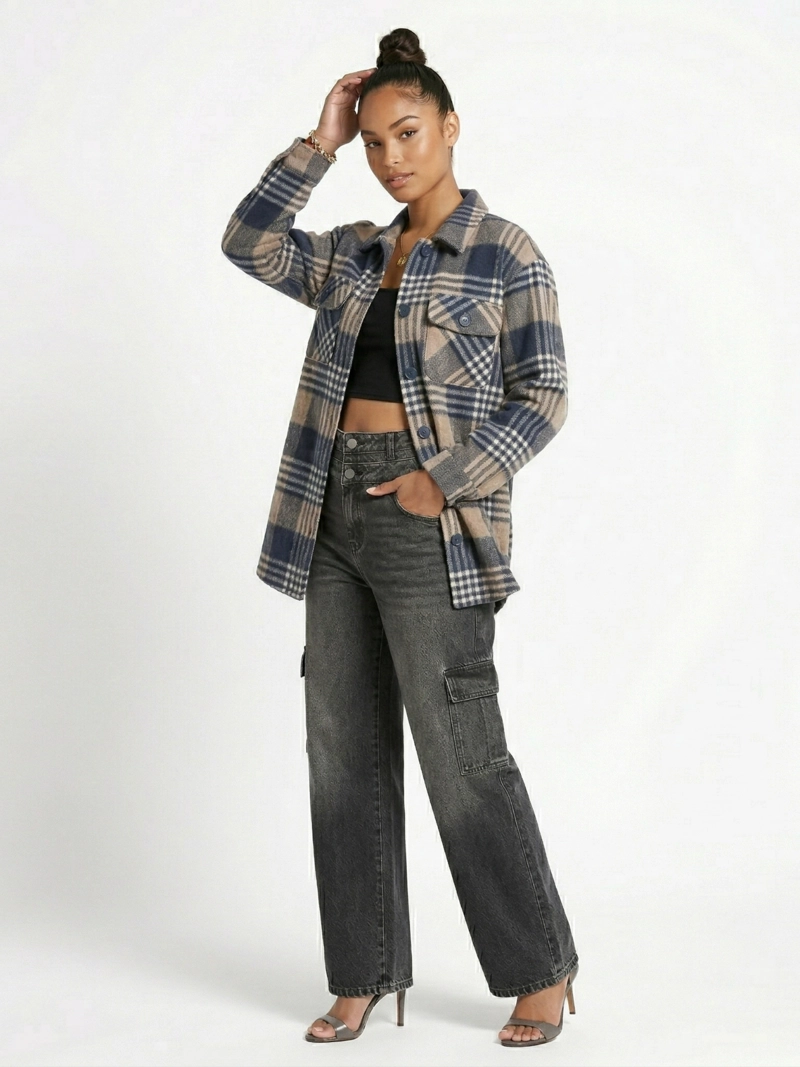 CAMISA LEÑADORA OVERSIZE MUJER REBECCA - 2