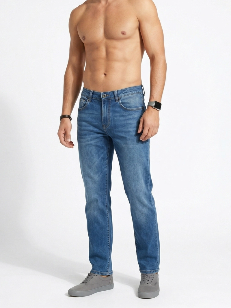 PANTALON JEANS RECTO FORRO INTERNO HOMBRE - 1