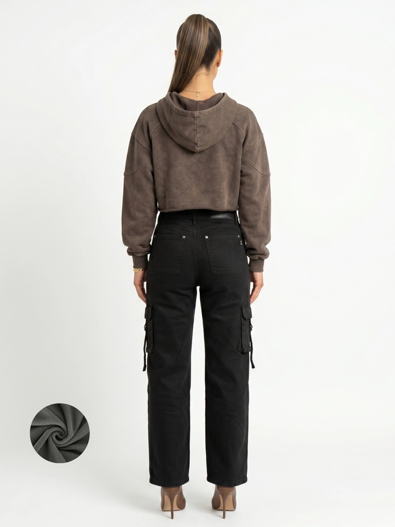 PANTALON JEANS CARGO FORRO POLAR MUJER - 3