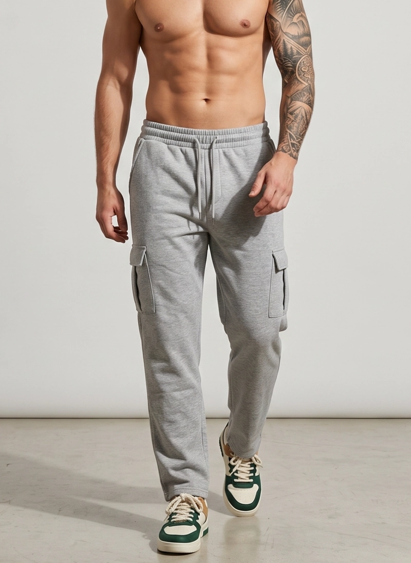 PANTALON BUZO CARGO FORRO POLAR HOMBRE - 1