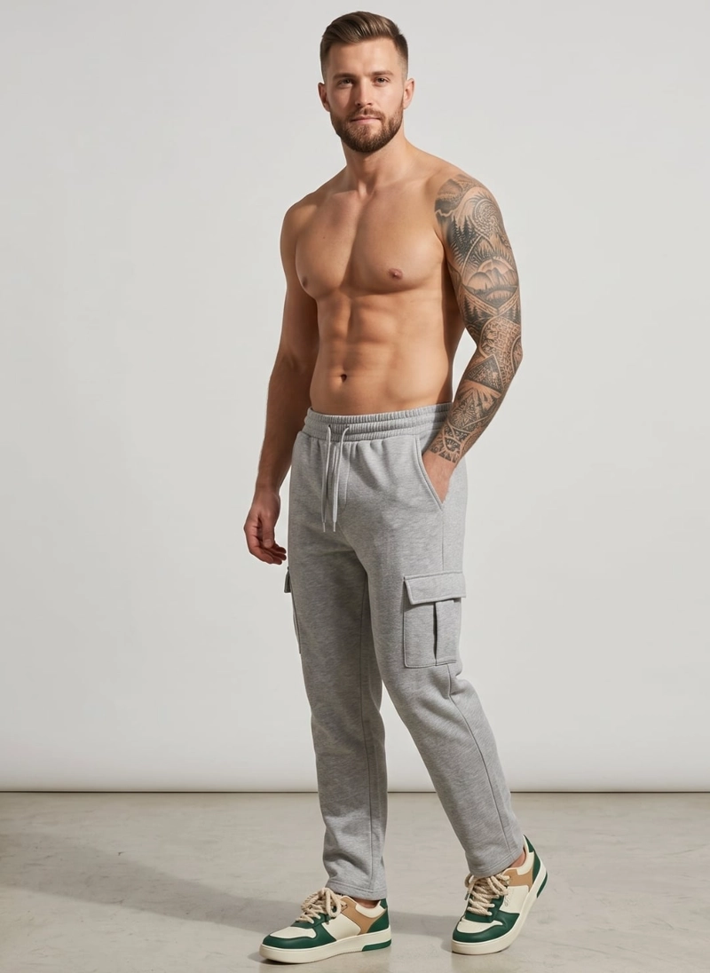 PANTALON BUZO CARGO FORRO POLAR HOMBRE - 2