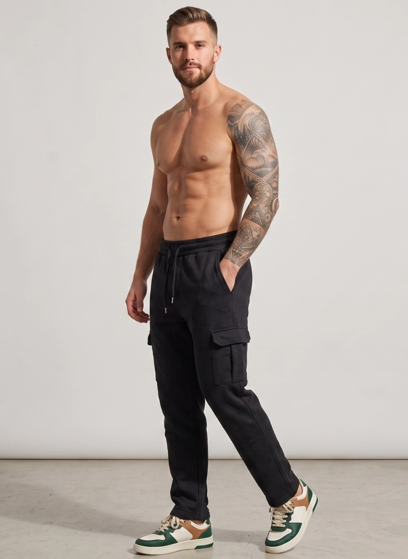 PANTALON BUZO CARGO FORRO POLAR HOMBRE - 2