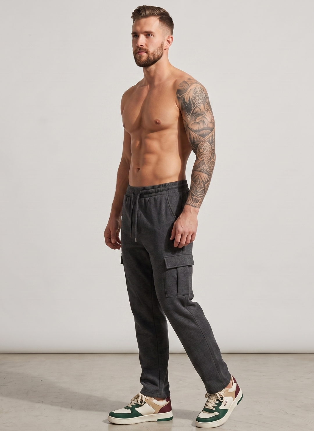 PANTALON BUZO CARGO FORRO POLAR HOMBRE - 2
