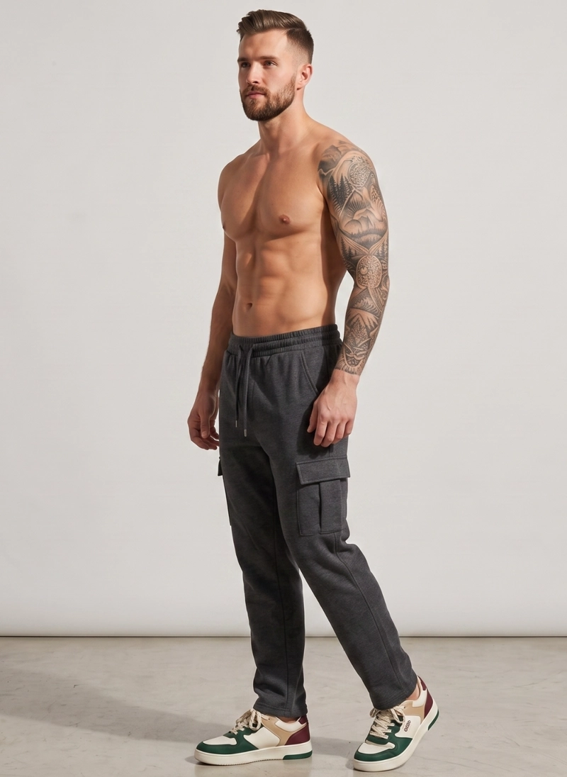 PANTALON BUZO CARGO FORRO POLAR HOMBRE - 2