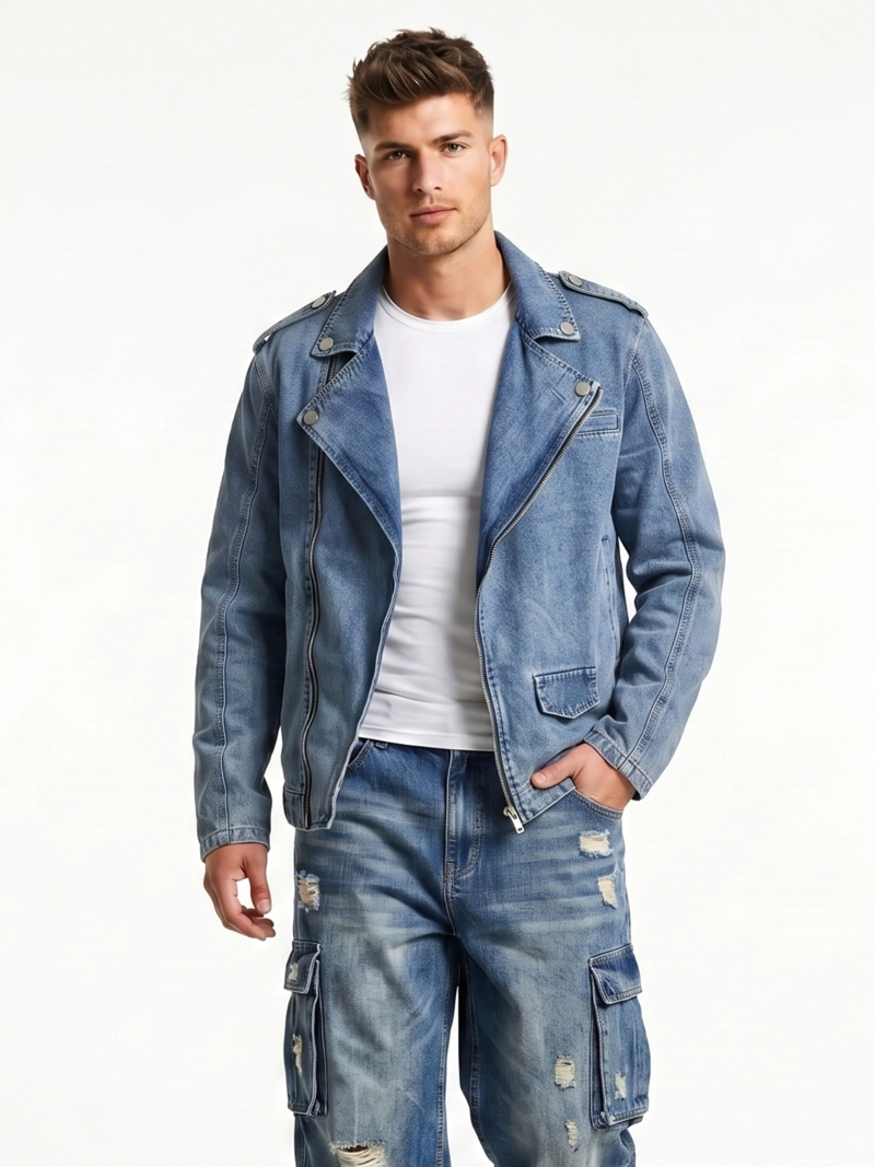 CHAQUETA MEZCLILLA DENIM AVIADORA HOMBRE KLHOE - 1