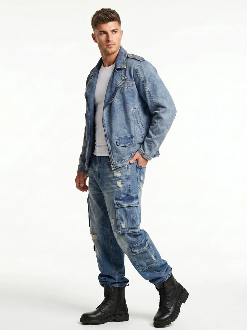 CHAQUETA MEZCLILLA DENIM AVIADORA HOMBRE KLHOE - 2