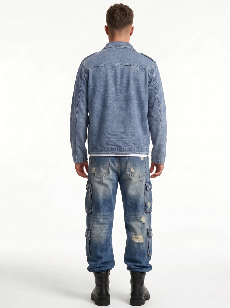 CHAQUETA MEZCLILLA DENIM AVIADORA HOMBRE KLHOE - 3
