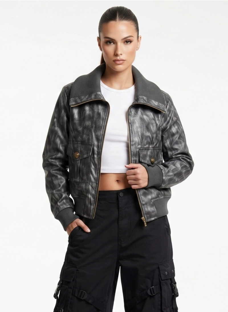 CHAQUETA ECOCUERO BOMBER MUJER PHOEBE - 1