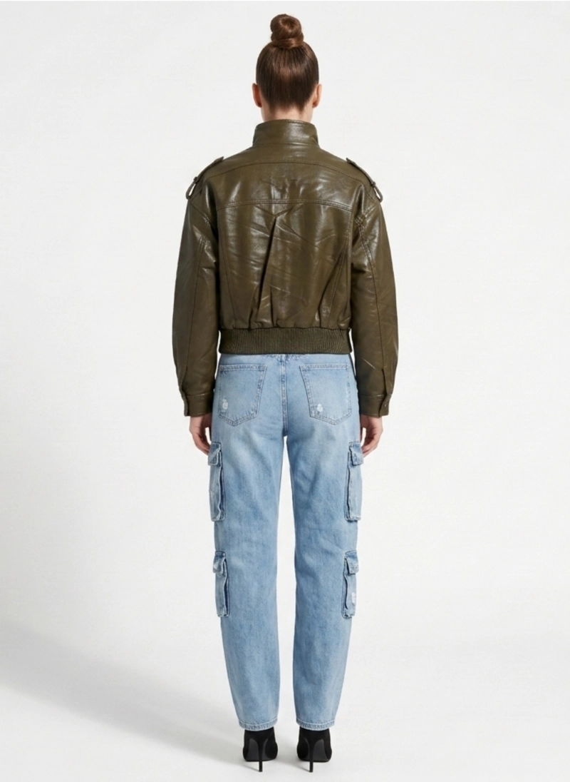 CHAQUETA ECOCUERO BOMBER MUJER KENDALL - 3