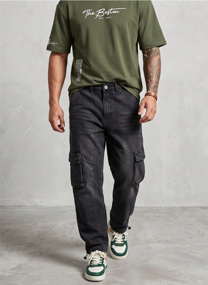 PANTALON JEANS OVERSIZE CARGO  HOMBRE LOUIS - 1