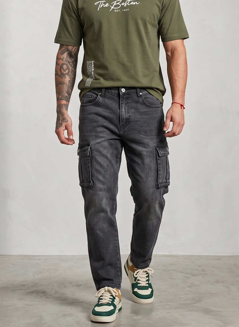 PANTALON JEANS CARGO HOMBRE MOSAICO - 1