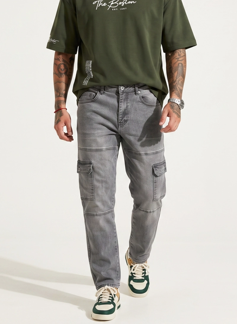 PANTALON JEANS CARGO HOMBRE MOSAICO - 1