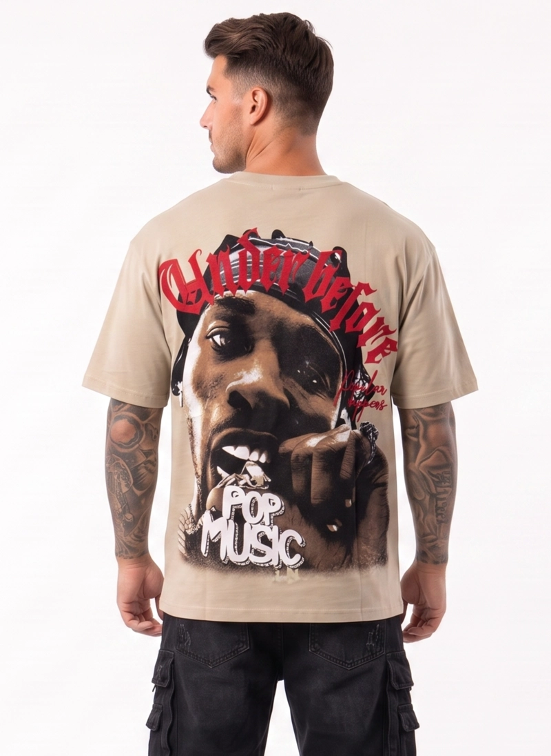 POLERA HOMBRE RELAXED FIT URBANA DISEÑO ESTAMPADO RAPPERS - 1