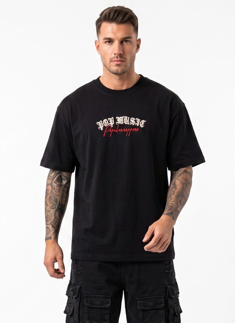 POLERA HOMBRE RELAXED FIT URBANA DISEÑO ESTAMPADO RAPPERS - 2