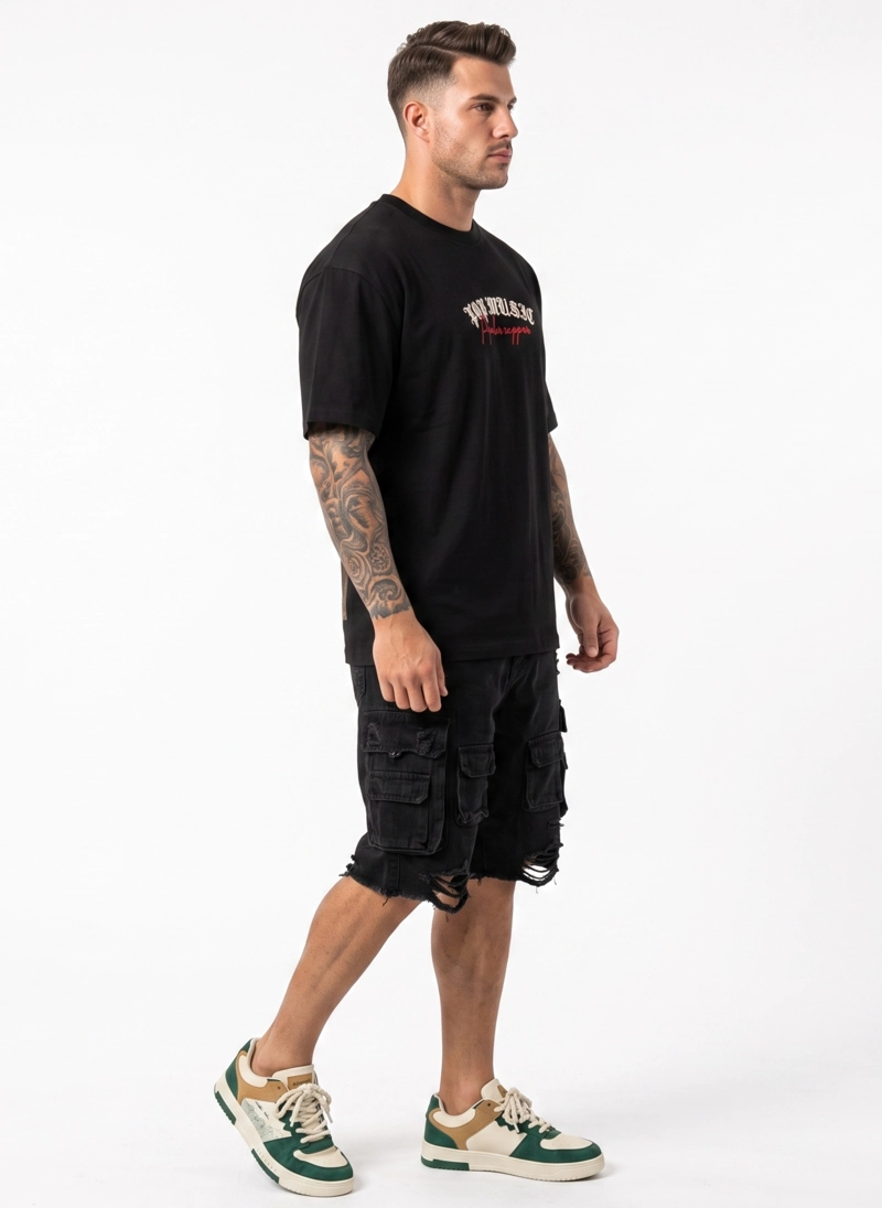 POLERA HOMBRE RELAXED FIT URBANA DISEÑO ESTAMPADO RAPPERS - 3