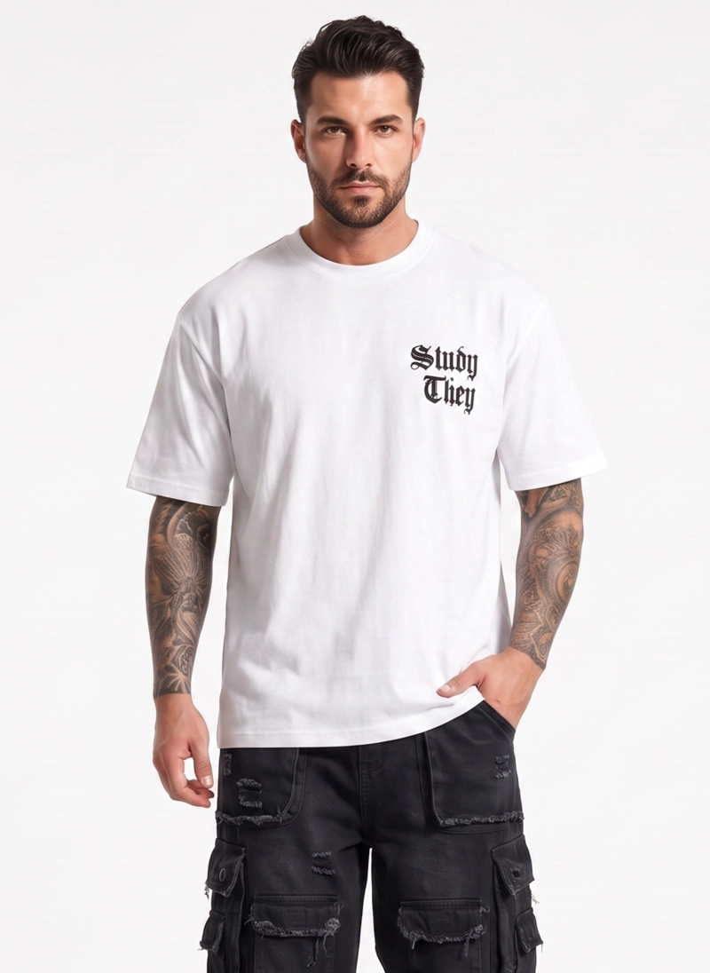 POLERA HOMBRE RELAXED FIT URBANA DISEÑO ESTAMPADO STUDY - 2