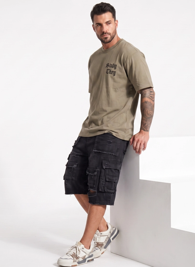 POLERA HOMBRE RELAXED FIT URBANA DISEÑO ESTAMPADO STUDY - 3