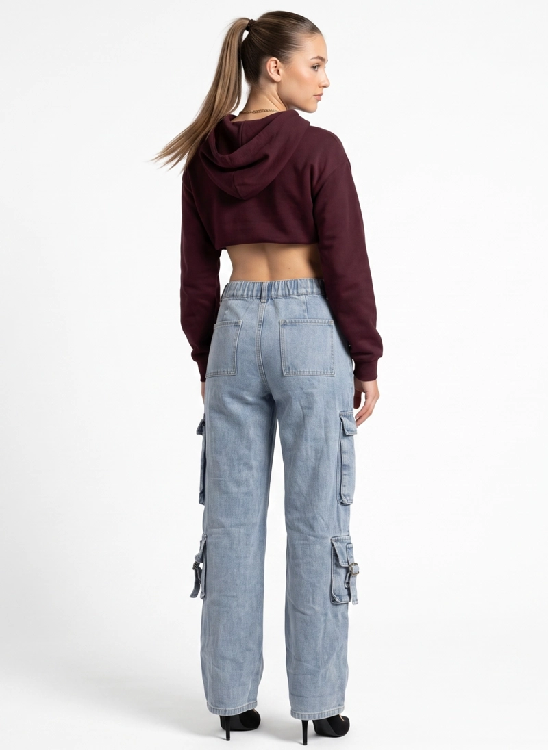 PANTALON JEANS DENIM CARGO WIDE LEG MUJER NIZA - 3