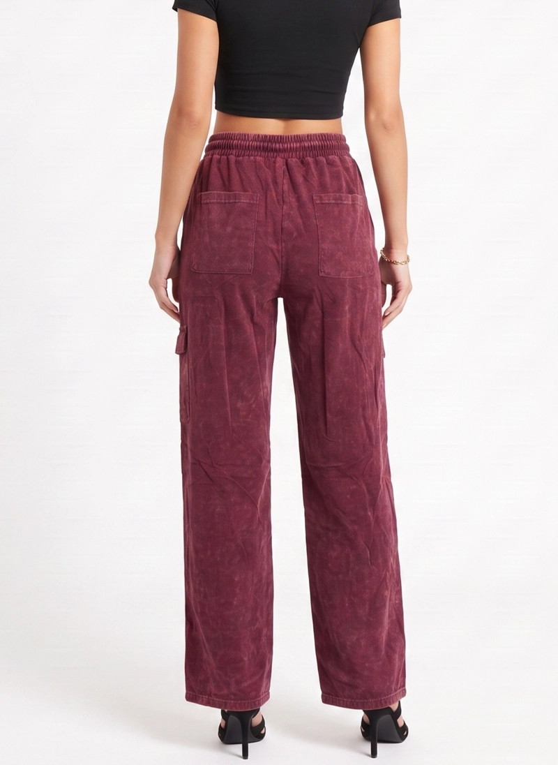 BUZO ACID WASH CARGO WIDE LEG MUJER - 3