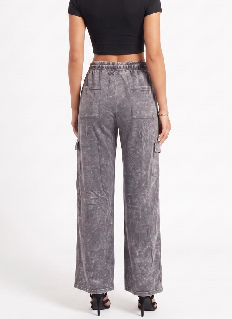 BUZO ACID WASH CARGO WIDE LEG MUJER - 3