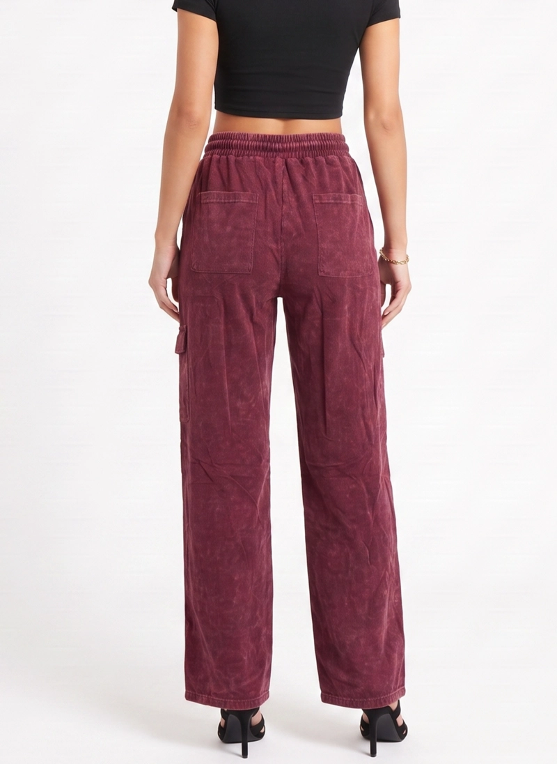 BUZO ACID WASH CARGO WIDE LEG MUJER - 3