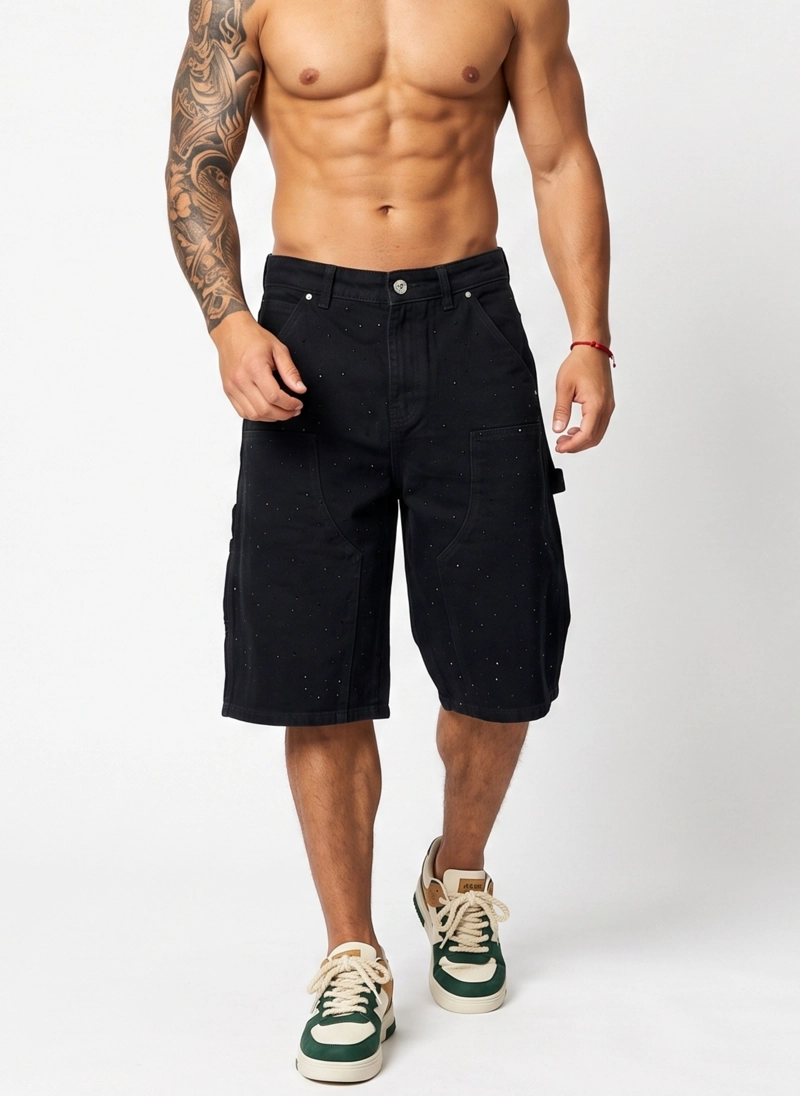 SHORT BERMUDA DENIM BRILLOS RELAXED FIT HOMBRE DIAMOND - 1