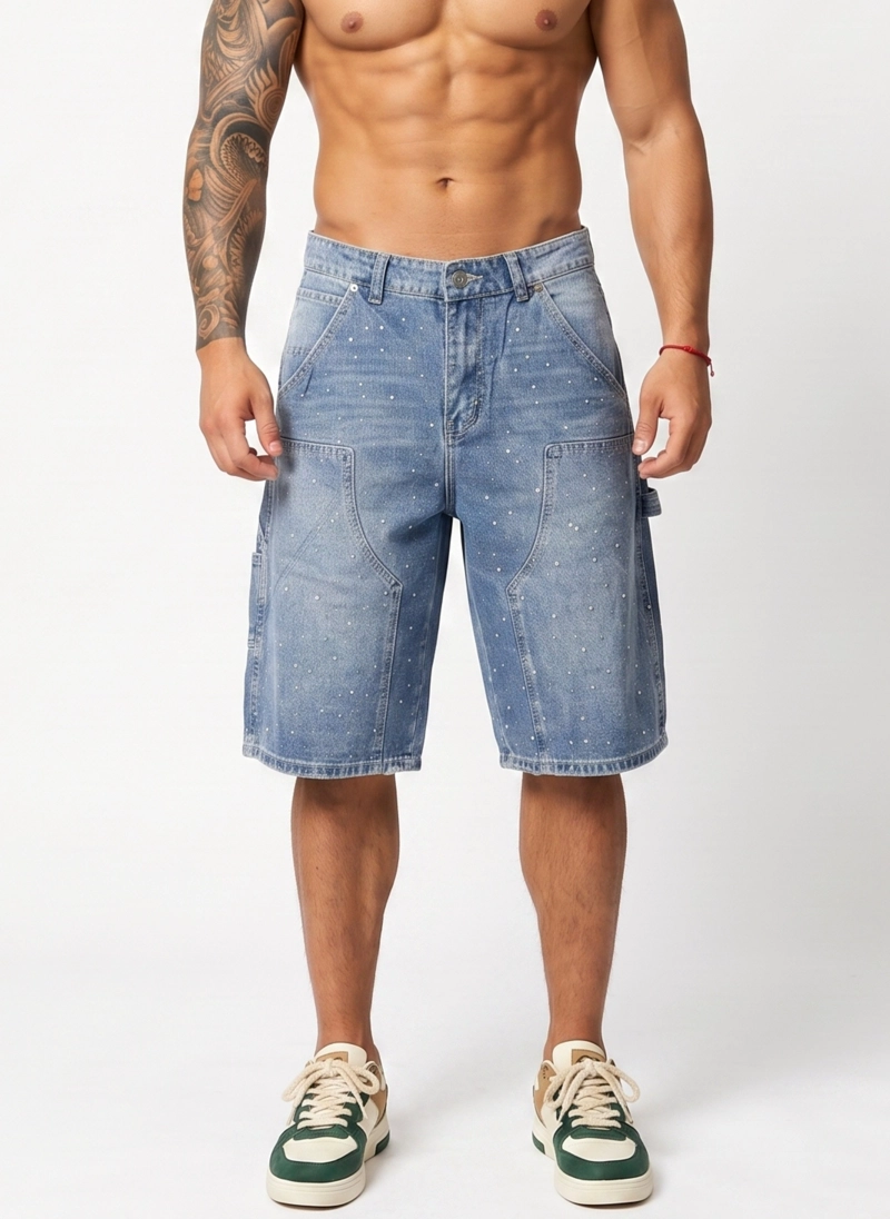 SHORT BERMUDA DENIM BRILLOS RELAXED FIT HOMBRE DIAMOND - 1