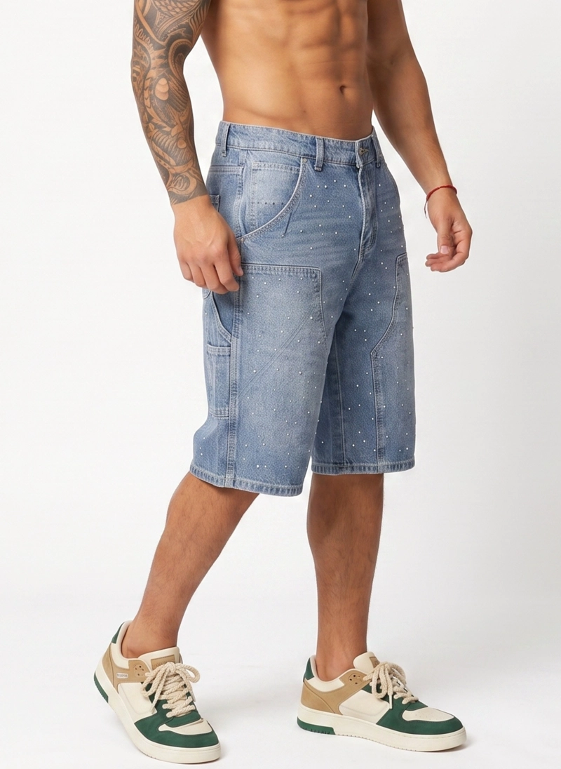 SHORT BERMUDA DENIM BRILLOS RELAXED FIT HOMBRE DIAMOND - 2