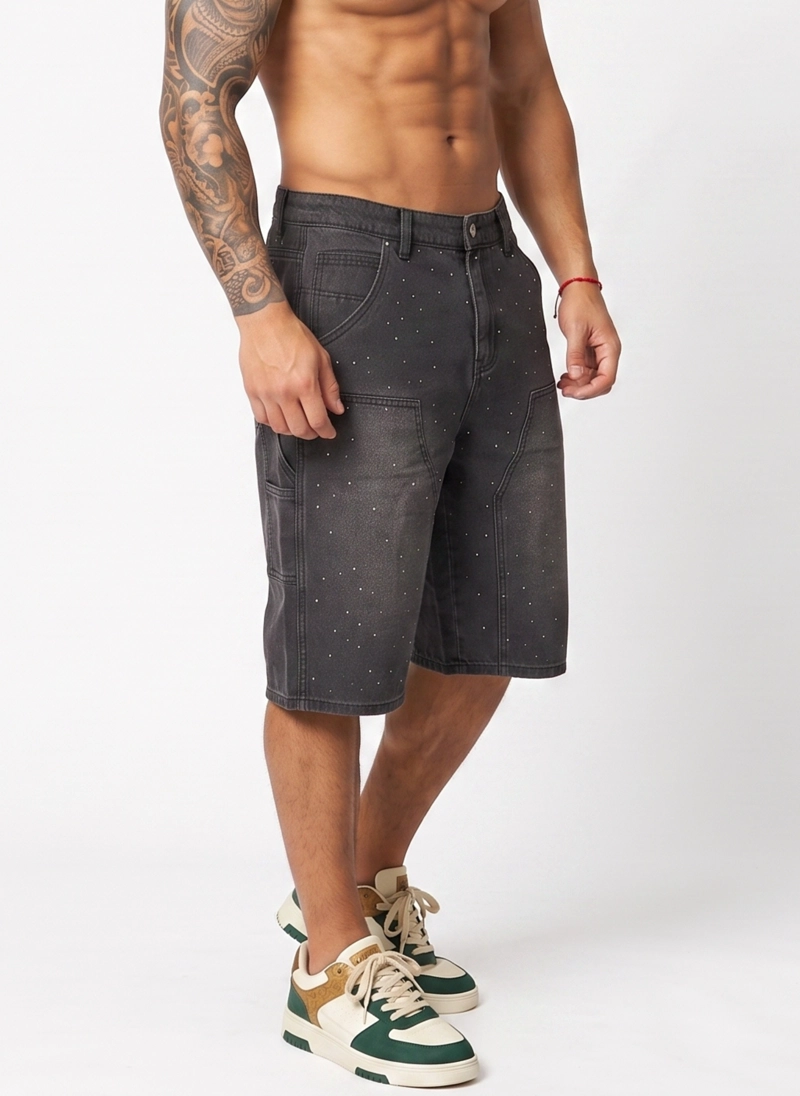 SHORT BERMUDA DENIM BRILLOS RELAXED FIT HOMBRE DIAMOND - 2