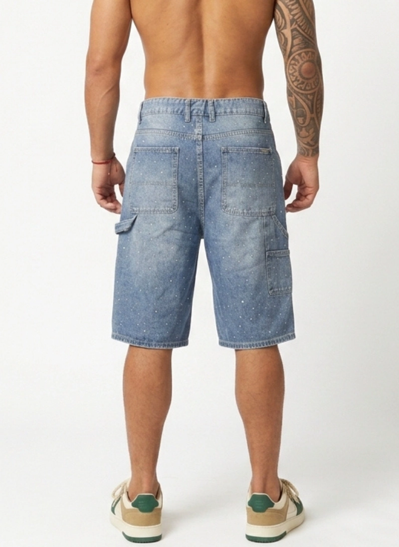 SHORT BERMUDA DENIM BRILLOS RELAXED FIT HOMBRE DIAMOND - 3