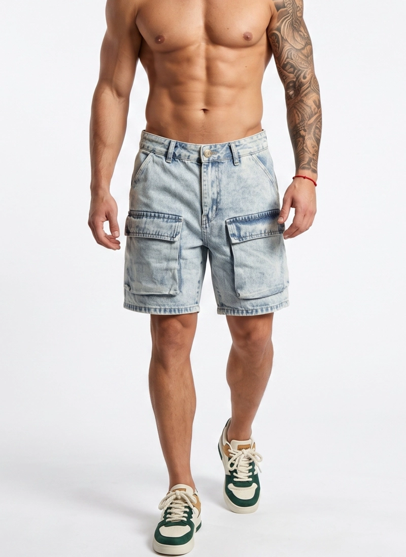 SHORT JEANS NEW CARGO HOMBRE - 1