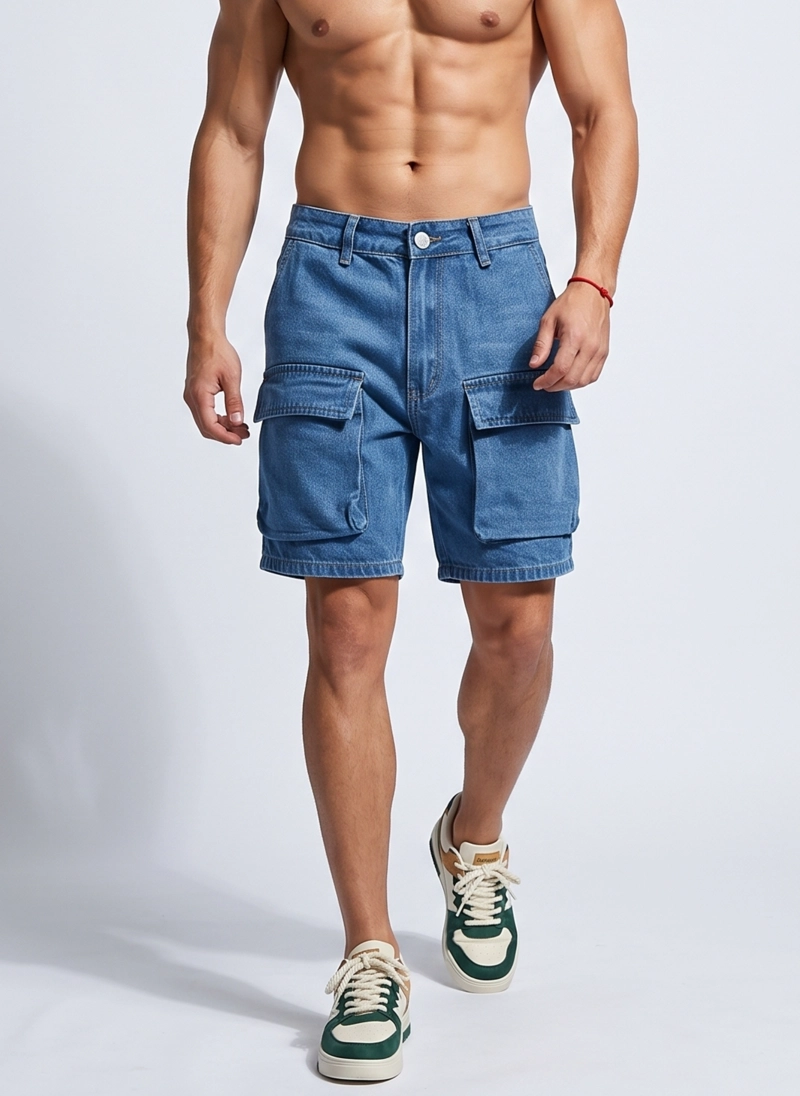 SHORT JEANS NEW CARGO HOMBRE - 1
