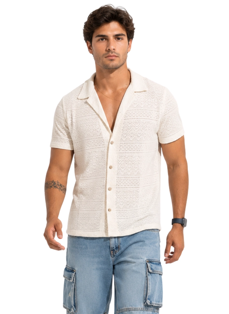 CAMISA MALLA CUELLO CUBANO ESCOCIA - 1
