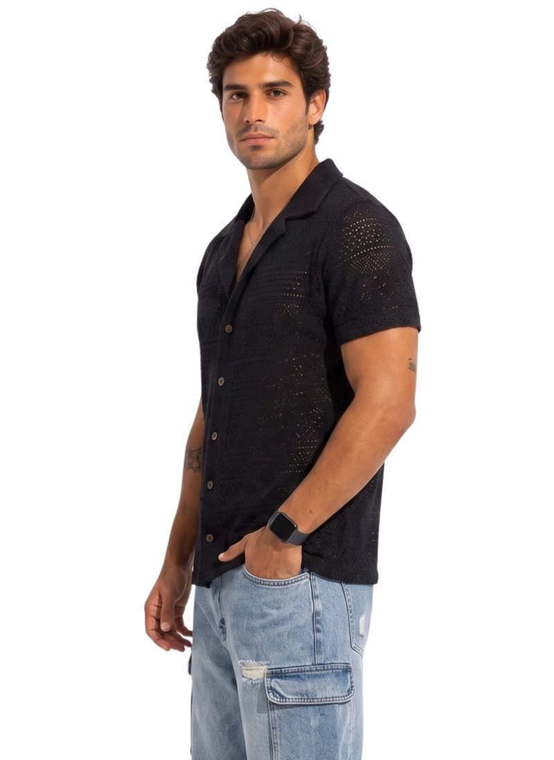 CAMISA MALLA CUELLO CUBANO ESCOCIA - 2