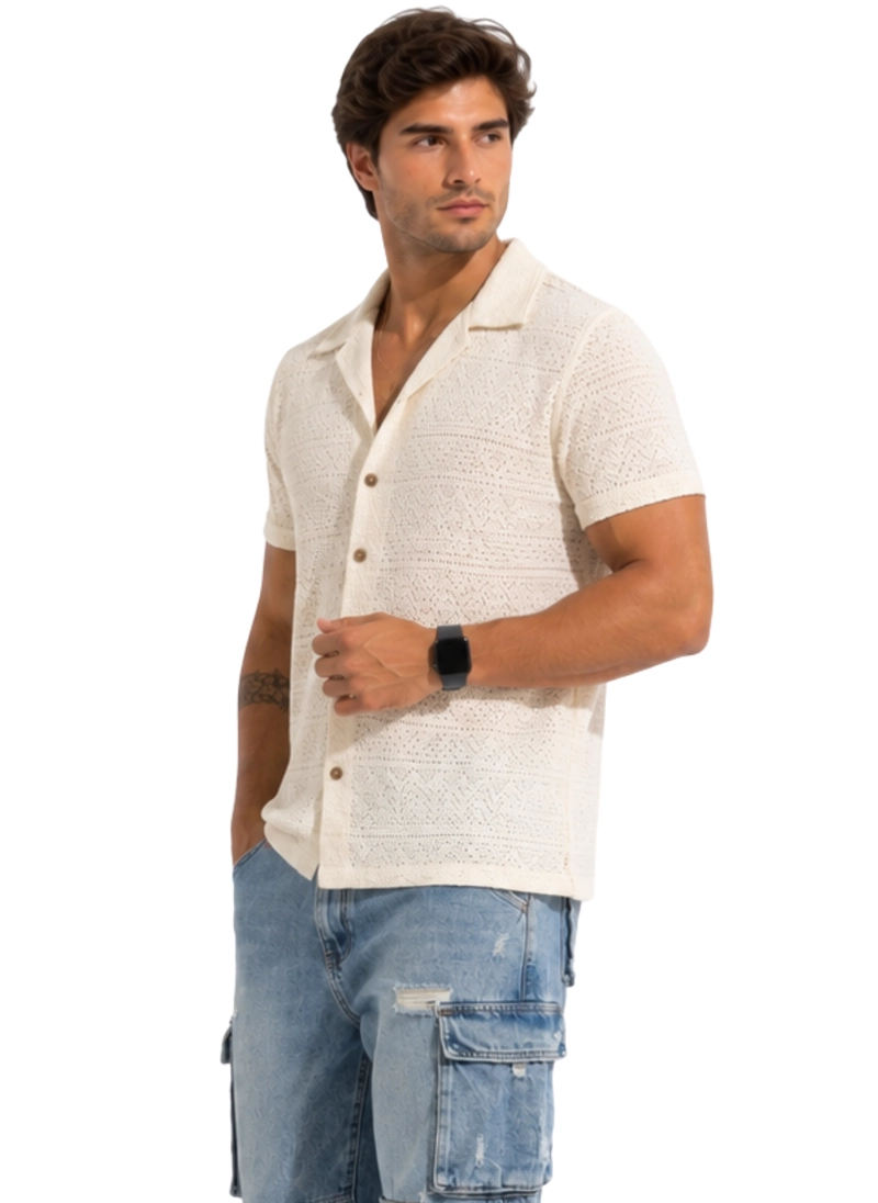 CAMISA MALLA CUELLO CUBANO ESCOCIA - 2